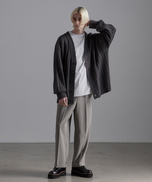 Loose/ルース（ルース）の「ボリュームスリーブ シアーメッシュカーディガン（カーディガン/ボレロ・メンズ・チャコールグレー/アッシュグレー/ブルー系その他/グリーン/パープル・S/M/L）」の16枚目の写真