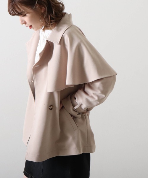 24ss 新品 ディニテコリエ ショート ケープ トレンチ ポンチョ ベージュ アウトレット 価格ファッション - 24ss 新品 ディニテコリエ