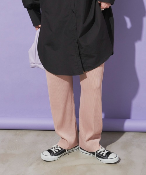 Aunt Marie's（アントマリーズ）の「ストライプバイカラーパンツ / セルフカット可能（その他パンツ・レディース・パープル/ブラック/ブルー/ピンク・FREE）」の8枚目の写真