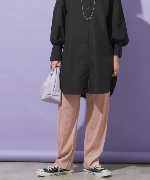 Aunt Marie's（アントマリーズ）の「ストライプバイカラーパンツ / セルフカット可能（その他パンツ・レディース・パープル/ブラック/ブルー/ピンク・FREE）」の7枚目の写真