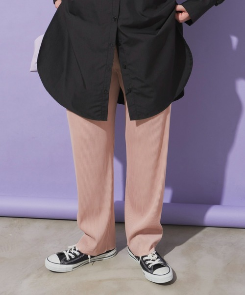 Aunt Marie's（アントマリーズ）の「ストライプバイカラーパンツ / セルフカット可能（その他パンツ・レディース・パープル/ブラック/ブルー/ピンク・FREE）」の11枚目の写真