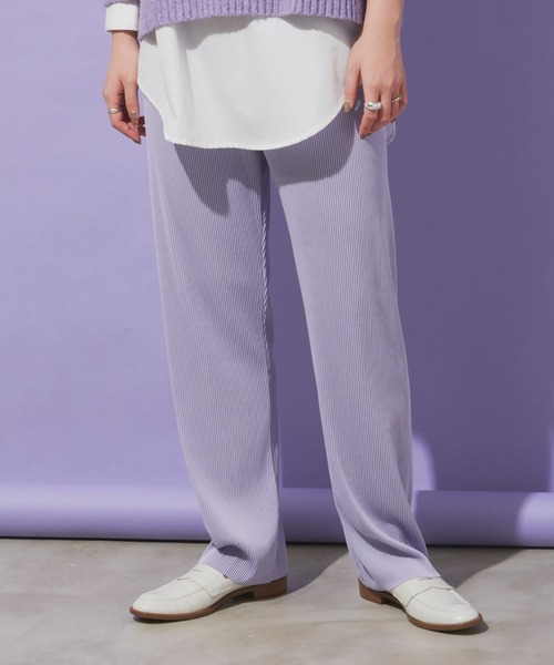 Aunt Marie's（アントマリーズ）の「ストライプバイカラーパンツ / セルフカット可能（その他パンツ・レディース・パープル/ブラック/ブルー/ピンク・FREE）」の19枚目の写真