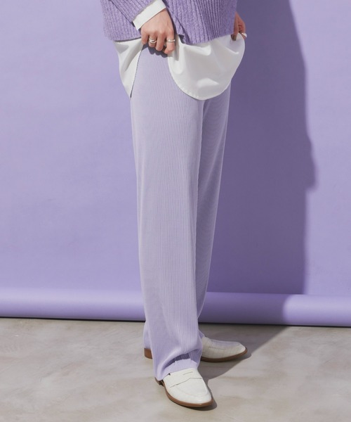 Aunt Marie's（アントマリーズ）の「ストライプバイカラーパンツ / セルフカット可能（その他パンツ・レディース・パープル/ブラック/ブルー/ピンク・FREE）」の17枚目の写真