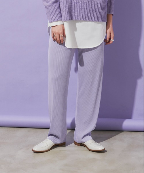 Aunt Marie's（アントマリーズ）の「ストライプバイカラーパンツ / セルフカット可能（その他パンツ・レディース・パープル/ブラック/ブルー/ピンク・FREE）」の16枚目の写真