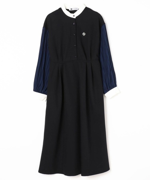 179/WG（イチナナキュウダブルジー）の「袖プリーツクレリックワンピース（ワンピース・レディース・ベージュ/ネイビー/グレー・MEDIUM）」の6枚目の写真