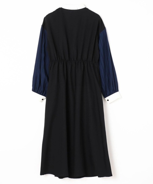 179/WG（イチナナキュウダブルジー）の「袖プリーツクレリックワンピース（ワンピース・レディース・ベージュ/ネイビー/グレー・MEDIUM）」の7枚目の写真