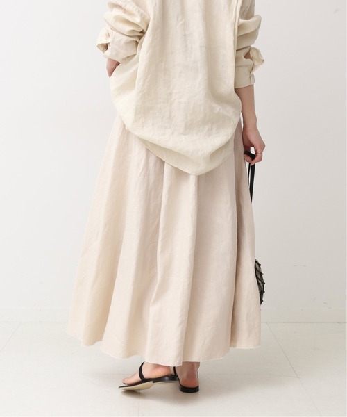 Spick & Span（スピックアンドスパン）の「リネンタックフレアースカート（スカート・レディース・チャコールグレー/ベージュ/ライトグリーン・36/38）」の9枚目の写真