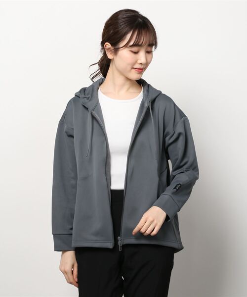 adidas（アディダス）の「アディダス adidas ID2.0 スウェット フルジップ フーディ（パーカー・レディース・ブラック/グレー/スモークピンク・L/S/M/XL）」の2枚目の写真