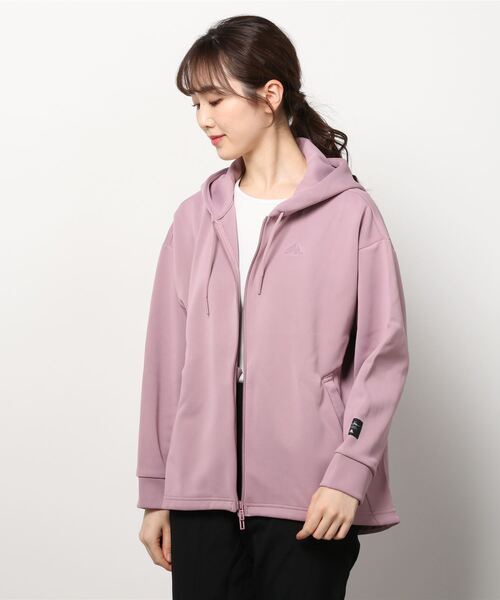 adidas（アディダス）の「アディダス adidas ID2.0 スウェット フルジップ フーディ（パーカー・レディース・ブラック/グレー/スモークピンク・L/S/M/XL）」の3枚目の写真