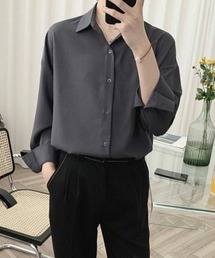 【NOWLE】長袖 シフォン風 とろみシャツ