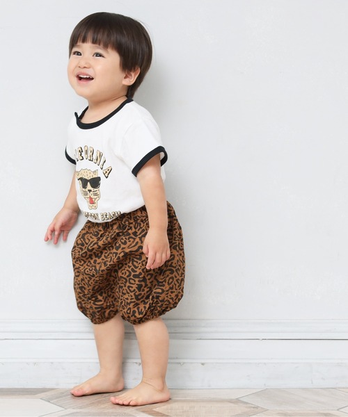 MAKE YOUR DAY(メイクユアデイ)の「ヒョウ柄リンガー前開きロンパース■70.80cm(ロンパース・キッズ・ベージュ/オフホワイト・80/70)」の13枚目の写真