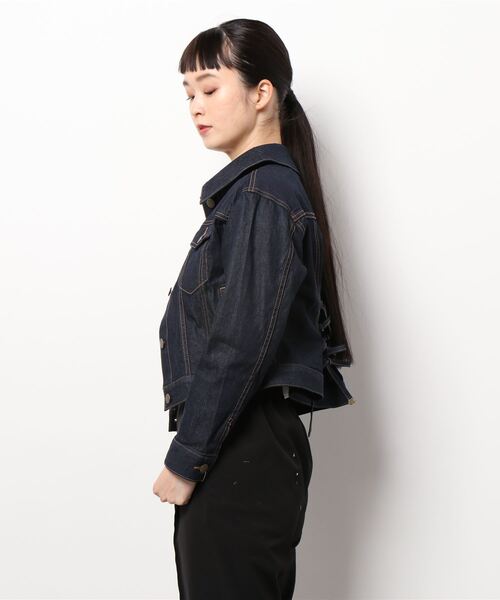 STRAWBERRY-FIELDS（ストロベリーフィールズ）の「アリコットストレッチ　デニムジャケット（デニムジャケット・レディース・ネイビー・2）」の8枚目の写真