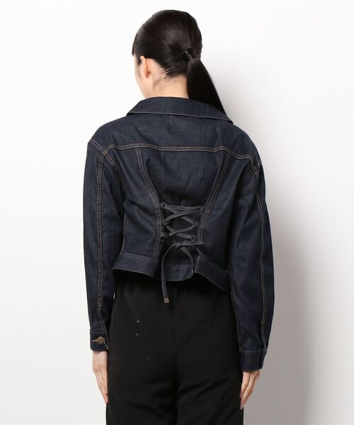 STRAWBERRY-FIELDS（ストロベリーフィールズ）の「アリコットストレッチ　デニムジャケット（デニムジャケット・レディース・ネイビー・2）」の9枚目の写真