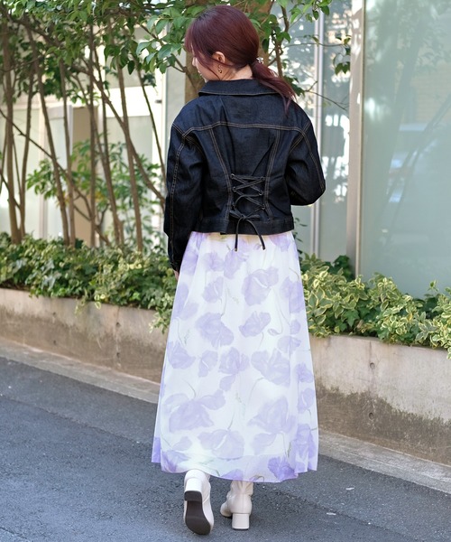 STRAWBERRY-FIELDS（ストロベリーフィールズ）の「アリコットストレッチ　デニムジャケット（デニムジャケット・レディース・ネイビー・2）」の7枚目の写真