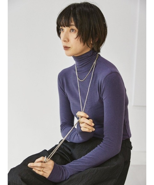 TODAYFUL(トゥデイフル)の「Softtatol Neck Top(ニット/セーター・レディース・グリーン/ブラック/バーガンディー/ブルー/キナリ/マスタード・FREE)」の13枚目の写真