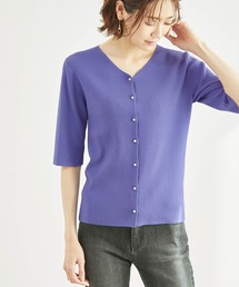 ROPE' PICNIC（ロペピクニック）の「Beauty knit/パール釦ハーフスリーブカーディガン（カーディガン/ボレロ）」