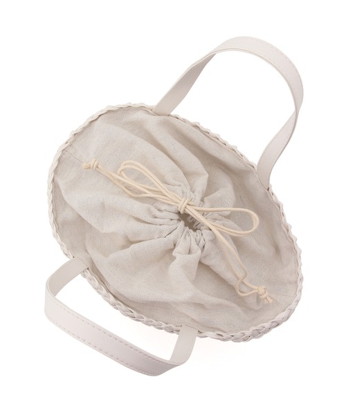 ROPE' PICNIC(ロペピクニック)の「スムースハンドメッシュ巾着付バケットトートバッグ(トートバッグ・レディース・ブラック/オフホワイト/グリーン・FREE)」の9枚目の写真
