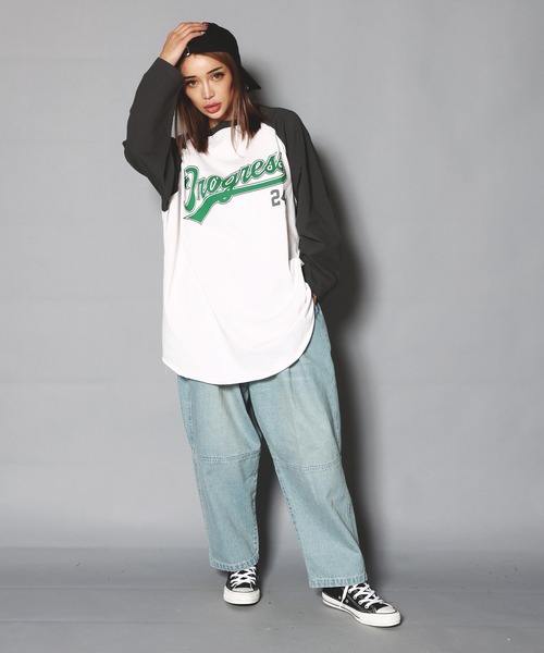 JACKROSE（ジャックローズ）の「JE-ロゴ・ラグラン-LSTEE（Tシャツ/カットソー）」 - WEAR