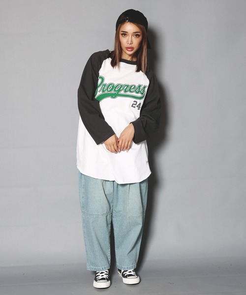 JACKROSE（ジャックローズ）の「JE-ロゴ・ラグラン-LSTEE（Tシャツ/カットソー）」 - WEAR