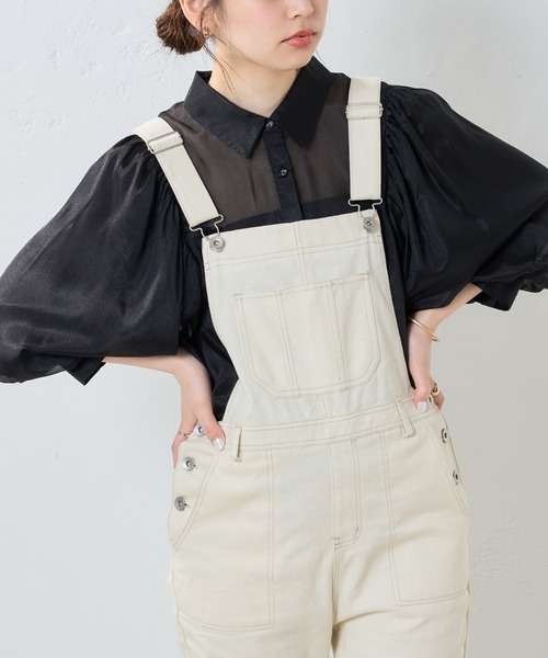 natural couture(ナチュラルクチュール)の「透け感が大人っぽい。ラメシアーボリュームスリーブシャツ(シャツ/ブラウス・レディース・オフホワイト/ブラック/グレー/オレンジ・FREE)」の21枚目の写真