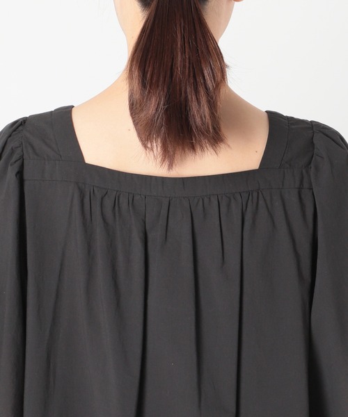 JOURNAL STANDARD relume（ジャーナルスタンダード　レリューム）の「コットンワッシャーギャザーフレアワンピース（ワンピース・レディース・ブラック/グリーン・FREE）」の10枚目の写真
