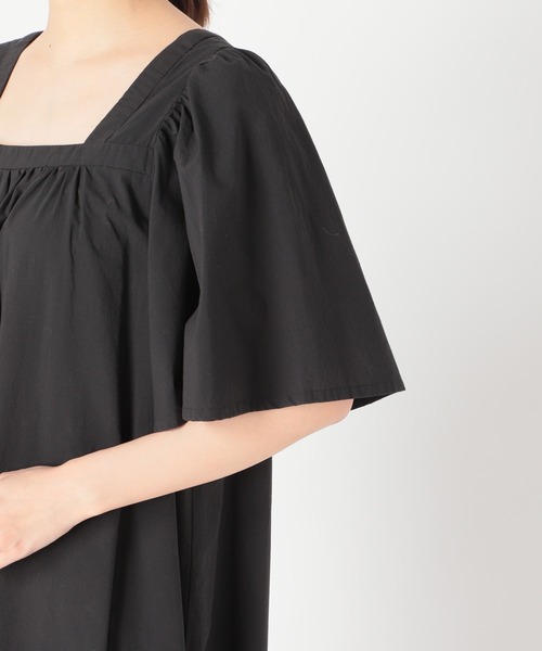 JOURNAL STANDARD relume（ジャーナルスタンダード　レリューム）の「コットンワッシャーギャザーフレアワンピース（ワンピース・レディース・ブラック/グリーン・FREE）」の14枚目の写真