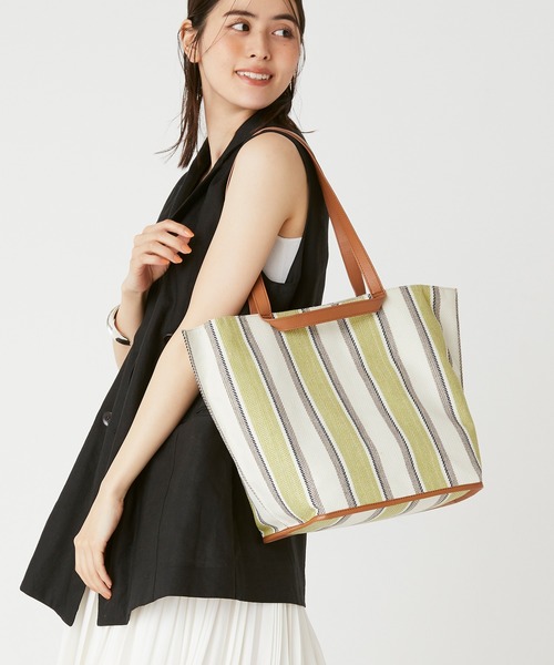 TOPKAPI（トプカピ）の「ダブル ハンドル ジャガード トート バッグ（トートバッグ・レディース・ブラック/ライム・FREE）」の2枚目の写真