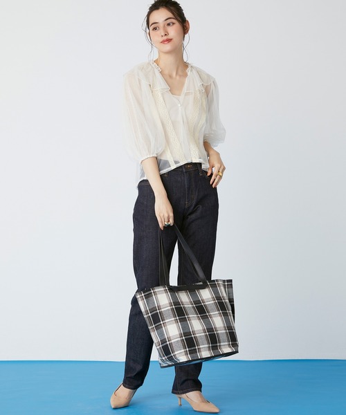 TOPKAPI（トプカピ）の「ダブル ハンドル ジャガード トート バッグ（トートバッグ・レディース・ブラック/ライム・FREE）」の13枚目の写真