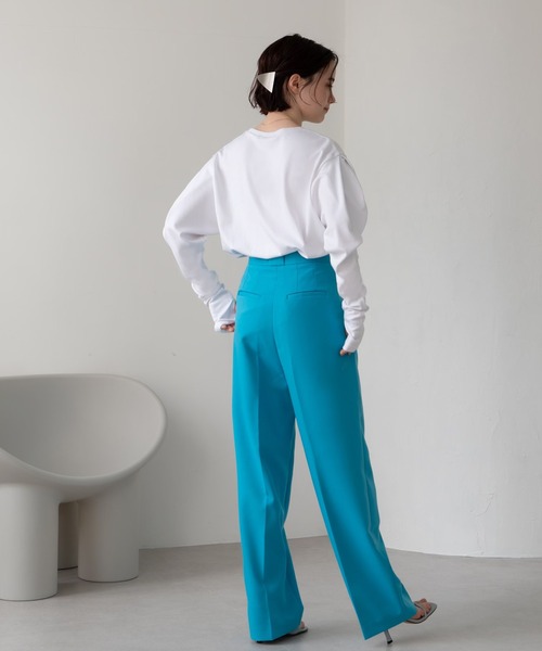 LAULEN(ローレン)の「long cuffs tops/ロングカフストップス(Tシャツ/カットソー・レディース・ホワイト/ブラック/ベージュ・FREE)」の10枚目の写真