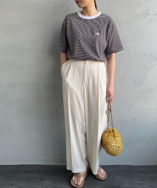 DANTON（ダントン）の「[DANTON/ダントン] コットンジャージー ワンポイントロゴクルーネックTシャツ（Tシャツ/カットソー・レディース・ホワイト/ブラック/ネイビー/ホワイト×グリーン/ホワイト×ブルー/ホワイト×ネイビー/ネイビー×ホワイト/ホワイト×ブラウン・44/40/38/42/36/34）」の11枚目の写真