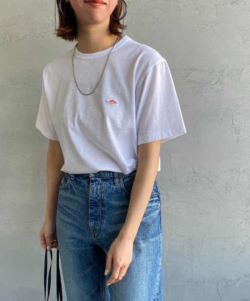 DANTON（ダントン）の「[DANTON/ダントン] コットンジャージー ワンポイントロゴクルーネックTシャツ（Tシャツ/カットソー・レディース・ホワイト/ブラック/ネイビー/ホワイト×グリーン/ホワイト×ブルー/ホワイト×ネイビー/ネイビー×ホワイト/ホワイト×ブラウン・44/40/38/42/36/34）」の17枚目の写真
