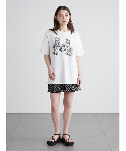 LILY BROWN（リリーブラウン）の「LILY CATS Tshirt（Tシャツ/カットソー）」 WEAR
