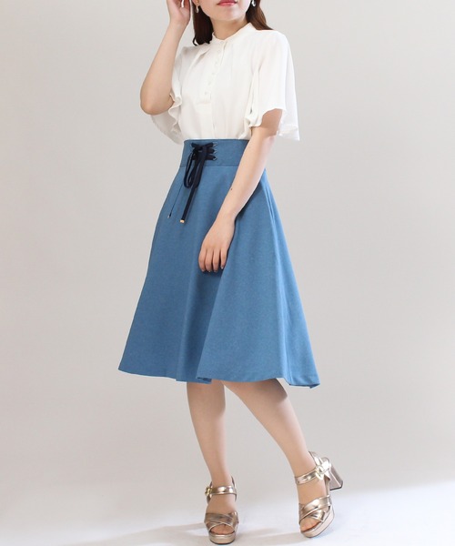 ASTORIA ODIER(アストリアオディール)の「スピンドールフレアスカート(スカート・レディース・ブルー/ネイビー/ベージュ・SMALL/X-SMALL/MEDIUM)」の5枚目の写真