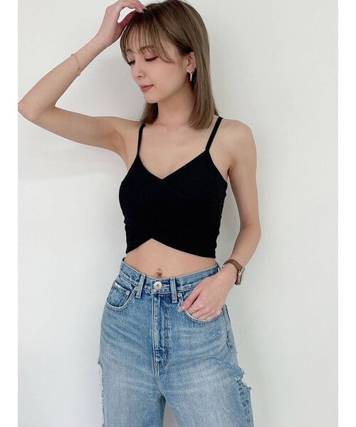 GYDA（ジェイダ）の「カシュクールデザインビスチェ（キャミソール・レディース・オフホワイト/ブラック・FREE）」の19枚目の写真