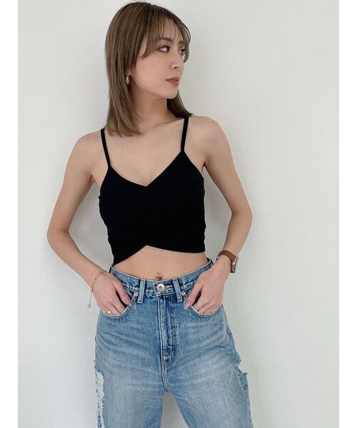 GYDA（ジェイダ）の「カシュクールデザインビスチェ（キャミソール・レディース・オフホワイト/ブラック・FREE）」の20枚目の写真