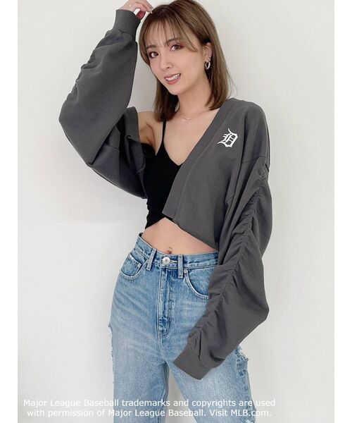 GYDA（ジェイダ）の「カシュクールデザインビスチェ（キャミソール・レディース・オフホワイト/ブラック・FREE）」の10枚目の写真