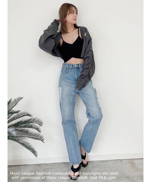 GYDA（ジェイダ）の「カシュクールデザインビスチェ（キャミソール・レディース・オフホワイト/ブラック・FREE）」の14枚目の写真