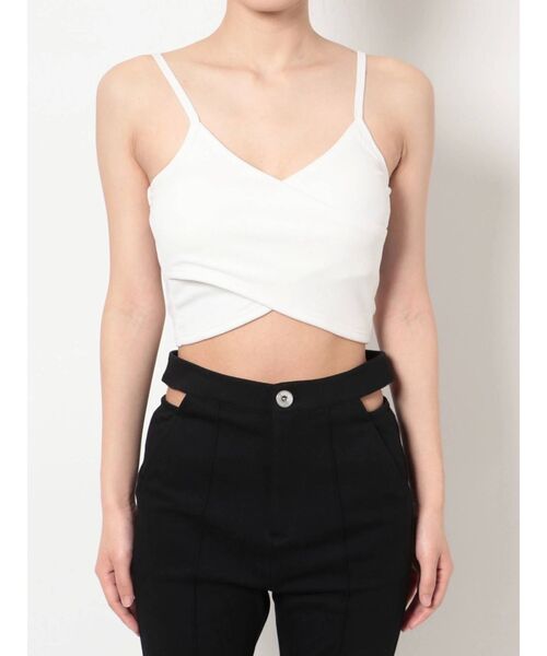 GYDA（ジェイダ）の「カシュクールデザインビスチェ（キャミソール・レディース・オフホワイト/ブラック・FREE）」の11枚目の写真