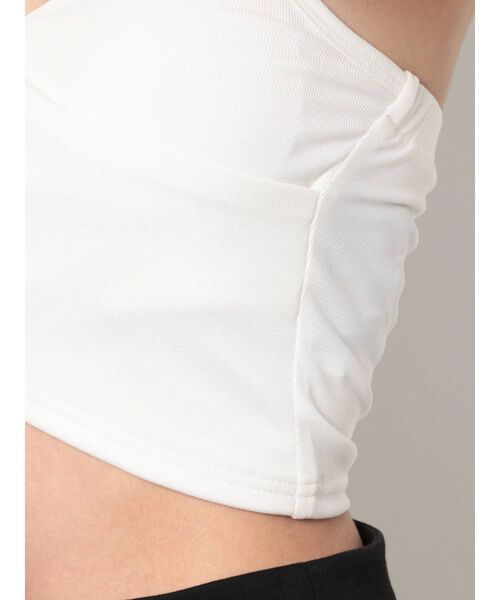 GYDA（ジェイダ）の「カシュクールデザインビスチェ（キャミソール・レディース・オフホワイト/ブラック・FREE）」の7枚目の写真