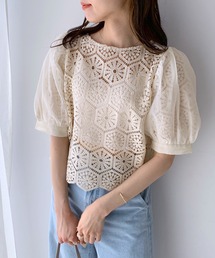 OLIVE des OLIVE | クロシェレース袖ふわブラウス(シャツ/ブラウス)