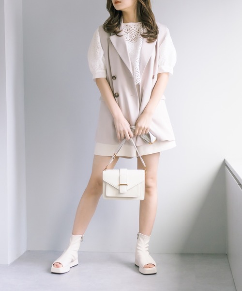 OLIVE des OLIVE（オリーブデオリーブ）の「クロシェレース袖ふわブラウス（シャツ/ブラウス・レディース・オフホワイト/ブラック/アイボリー・FREE）」の7枚目の写真