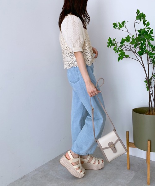 OLIVE des OLIVE（オリーブデオリーブ）の「クロシェレース袖ふわブラウス（シャツ/ブラウス・レディース・オフホワイト/ブラック/アイボリー・FREE）」の10枚目の写真