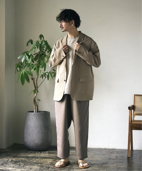 JOURNAL STANDARD relume(ジャーナルスタンダード レリューム)の「TOP STRETCH RELAX オーバーサイズジャケット(テーラードジャケット・メンズ・ベージュ/グレー/ブラウン・SMALL/MEDIUM/LARGE)」の4枚目の写真