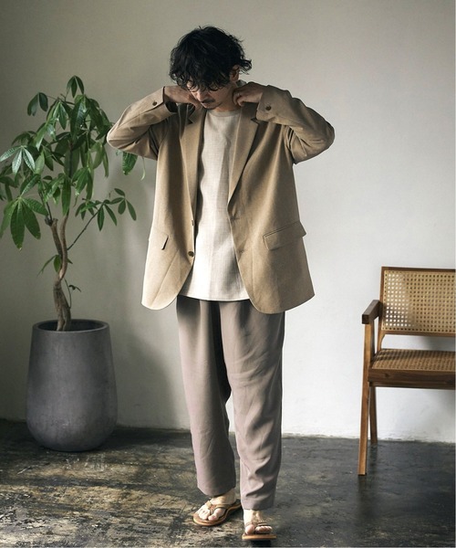 JOURNAL STANDARD relume(ジャーナルスタンダード レリューム)の「TOP STRETCH RELAX オーバーサイズジャケット(テーラードジャケット・メンズ・ベージュ/グレー/ブラウン・SMALL/MEDIUM/LARGE)」の7枚目の写真