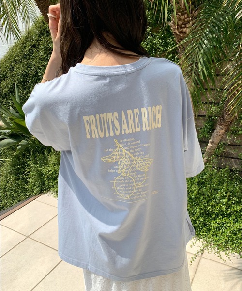 OLIVE des OLIVE(オリーブデオリーブ)の「フルーツビッグTシャツ(Tシャツ/カットソー・レディース・ホワイト/サックスブルー/ピンク/スミクロ・FREE)」の4枚目の写真