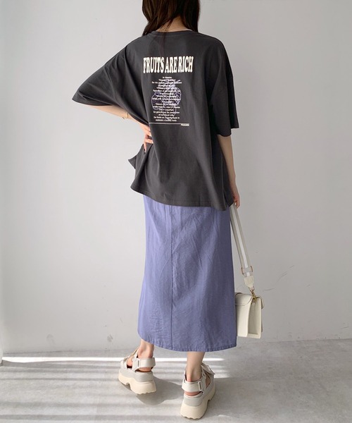 OLIVE des OLIVE(オリーブデオリーブ)の「フルーツビッグTシャツ(Tシャツ/カットソー・レディース・ホワイト/サックスブルー/ピンク/スミクロ・FREE)」の22枚目の写真