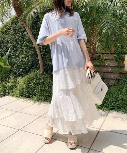 OLIVE des OLIVE(オリーブデオリーブ)の「フルーツビッグTシャツ(Tシャツ/カットソー・レディース・ホワイト/サックスブルー/ピンク/スミクロ・FREE)」の14枚目の写真