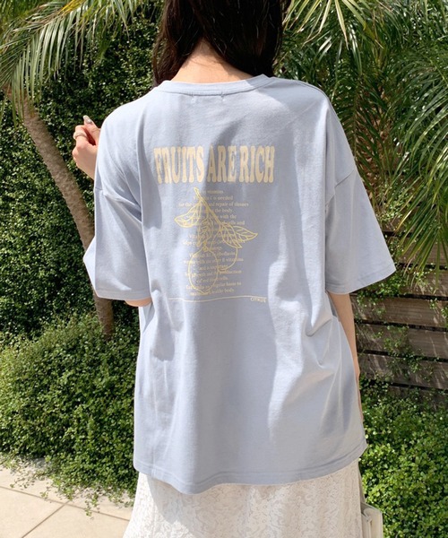 OLIVE des OLIVE(オリーブデオリーブ)の「フルーツビッグTシャツ(Tシャツ/カットソー・レディース・ホワイト/サックスブルー/ピンク/スミクロ・FREE)」の7枚目の写真