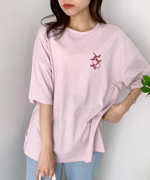 OLIVE des OLIVE(オリーブデオリーブ)の「フルーツビッグTシャツ(Tシャツ/カットソー・レディース・ホワイト/サックスブルー/ピンク/スミクロ・FREE)」の19枚目の写真