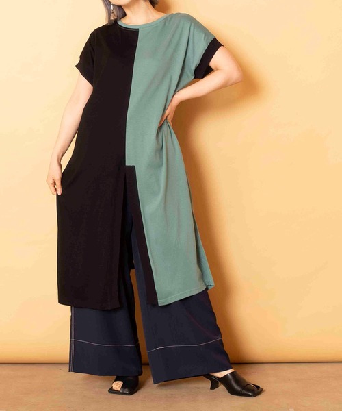 OSMOSIS（オズモーシス）の「配色ステッチワイドパンツ（その他パンツ